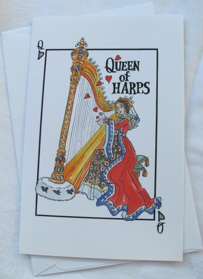 "Queen of Harps"  Greetings Cards - pack of 4